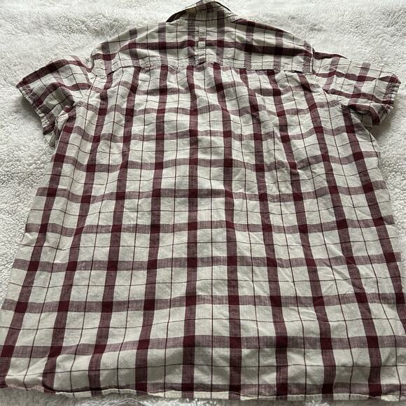 The North Face Men’s Red Plaid Short Sleeve‎ Button Down Pockets Cotton Sz 2XL - Picture 3 of 8